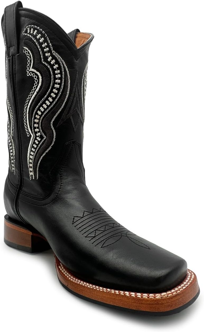 

Мужские кожаные ковбойские сапоги Western с квадратным носком The Western Shops, Napa Negro