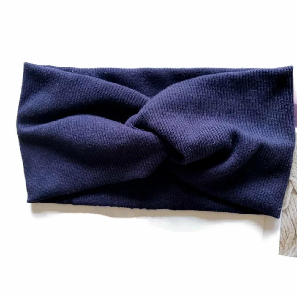 Ребристая повязка на голову для женщин, широкая Miniministore, Navy