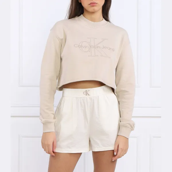 

Укороченная толстовка Calvin Klein, бежевый