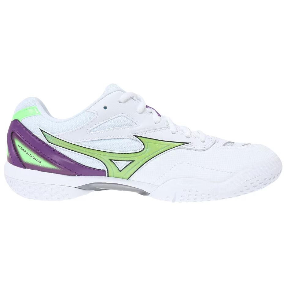 Кроссовки Mizuno PRO Badminton Shoes Unisex, белый/зеленый/фиолетовый — фото 2