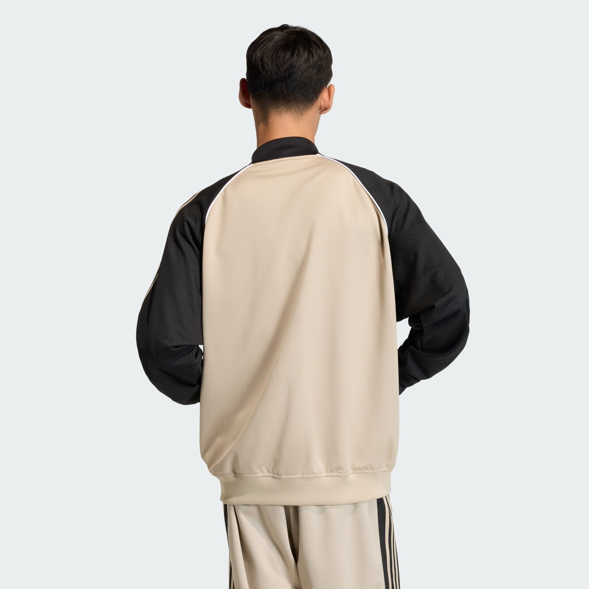 Adidas Originals Застегивающаяся худи 'LOOSE MESH TRACK' в бежевом цвете — фото 3