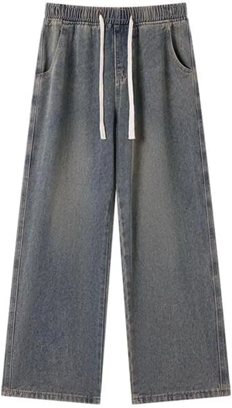 Джинсы прямые свободные Men's Korean Retro High Street, серый — фото 3