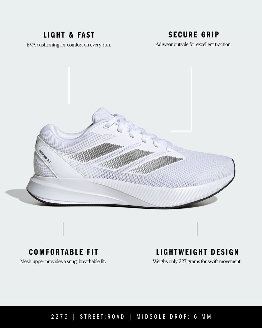 Кроссовки для бега ADIDAS PERFORMANCE Duramo, белый — фото 2