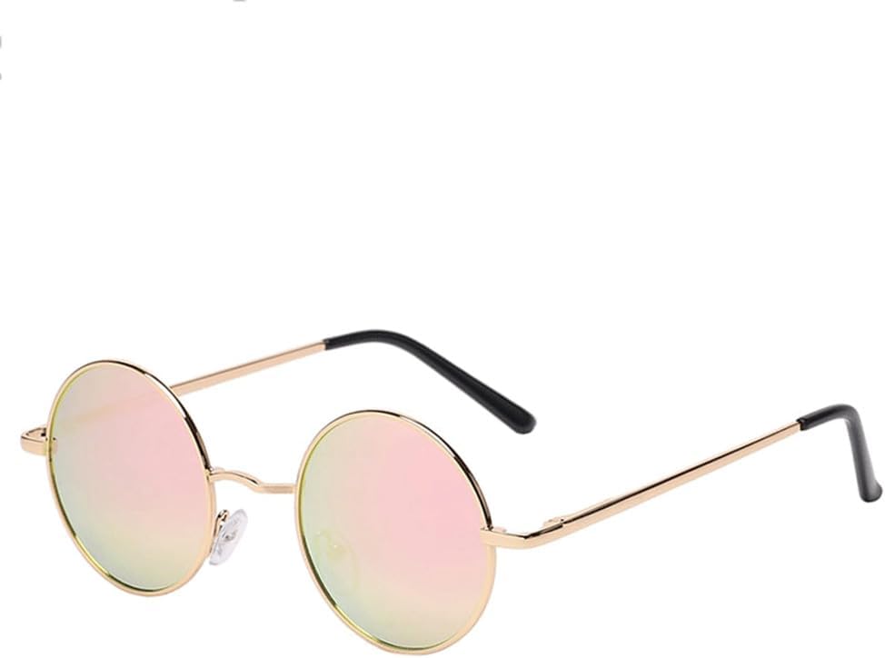 

Классические поляризованные круглые солнцезащитные очки для мужчин, маленькие, в винтажном стиле ретро, ​​для женщин, для вождения, металлические очки KTUCN, Gold Pinkmirror