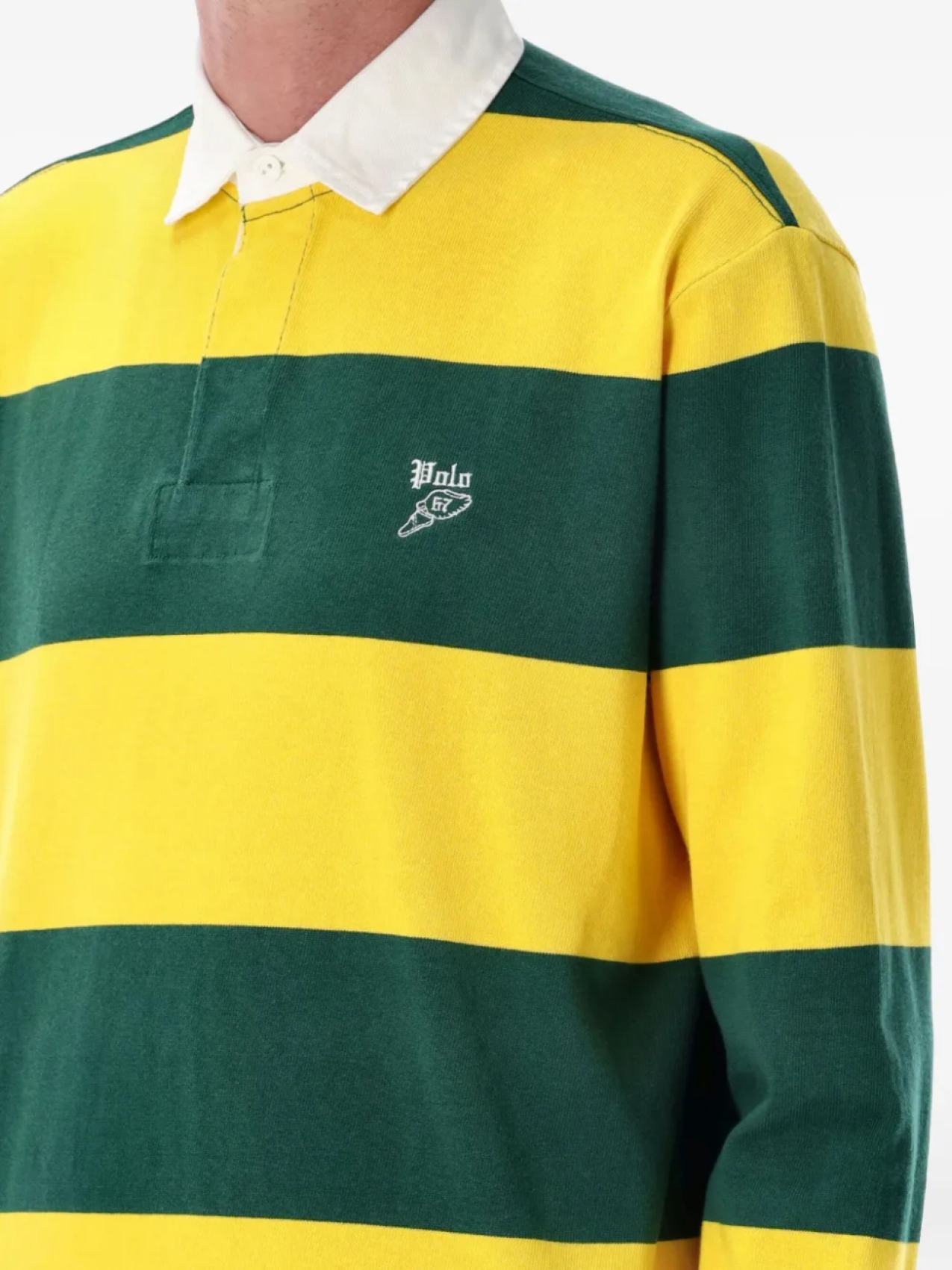 Рубашка поло Polo Ralph Lauren в полоску регби, зеленый — фото 3