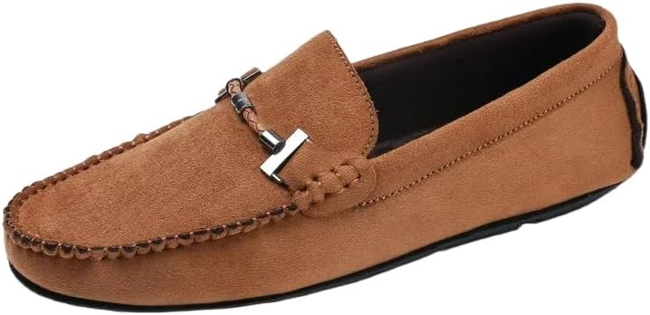 

Мужские лоферы, мягкая резиновая подошва, металлические элементы, удобные и дышащие, подходят для повседневной носки или работы Hoalox, желтый