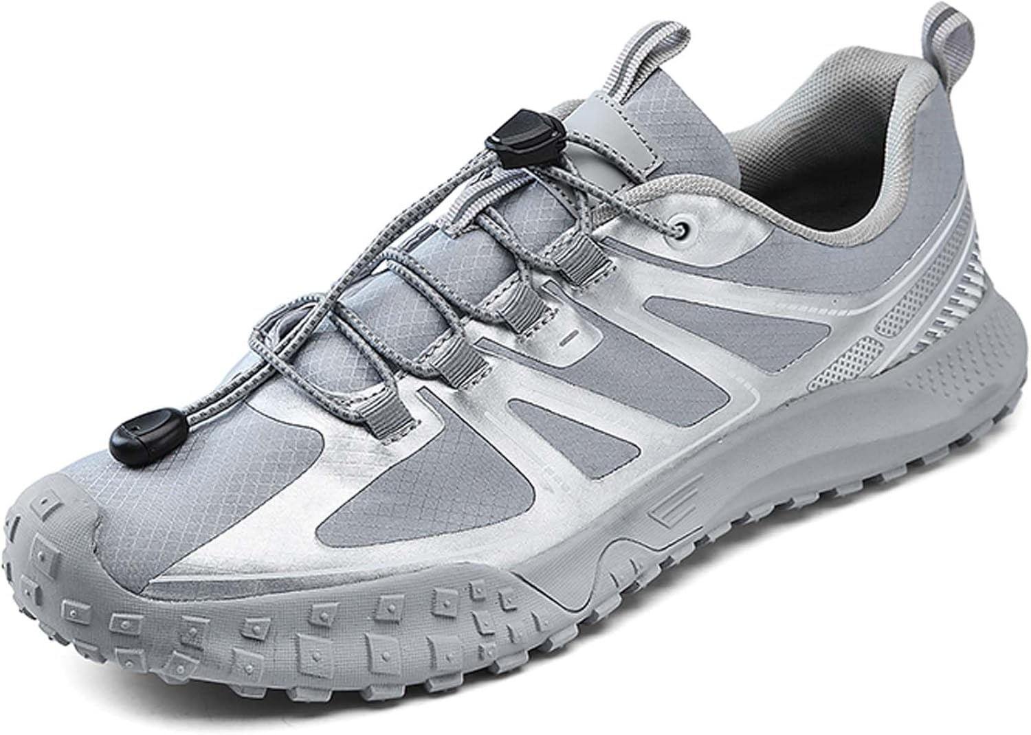 

Мужские водонепроницаемые походные туфли DZBAJRQM, высокие до щиколотки, противоскользящие, для скалолазания, походов, путешествий, кемпинга и прогулок, повседневные кроссовки, серебро