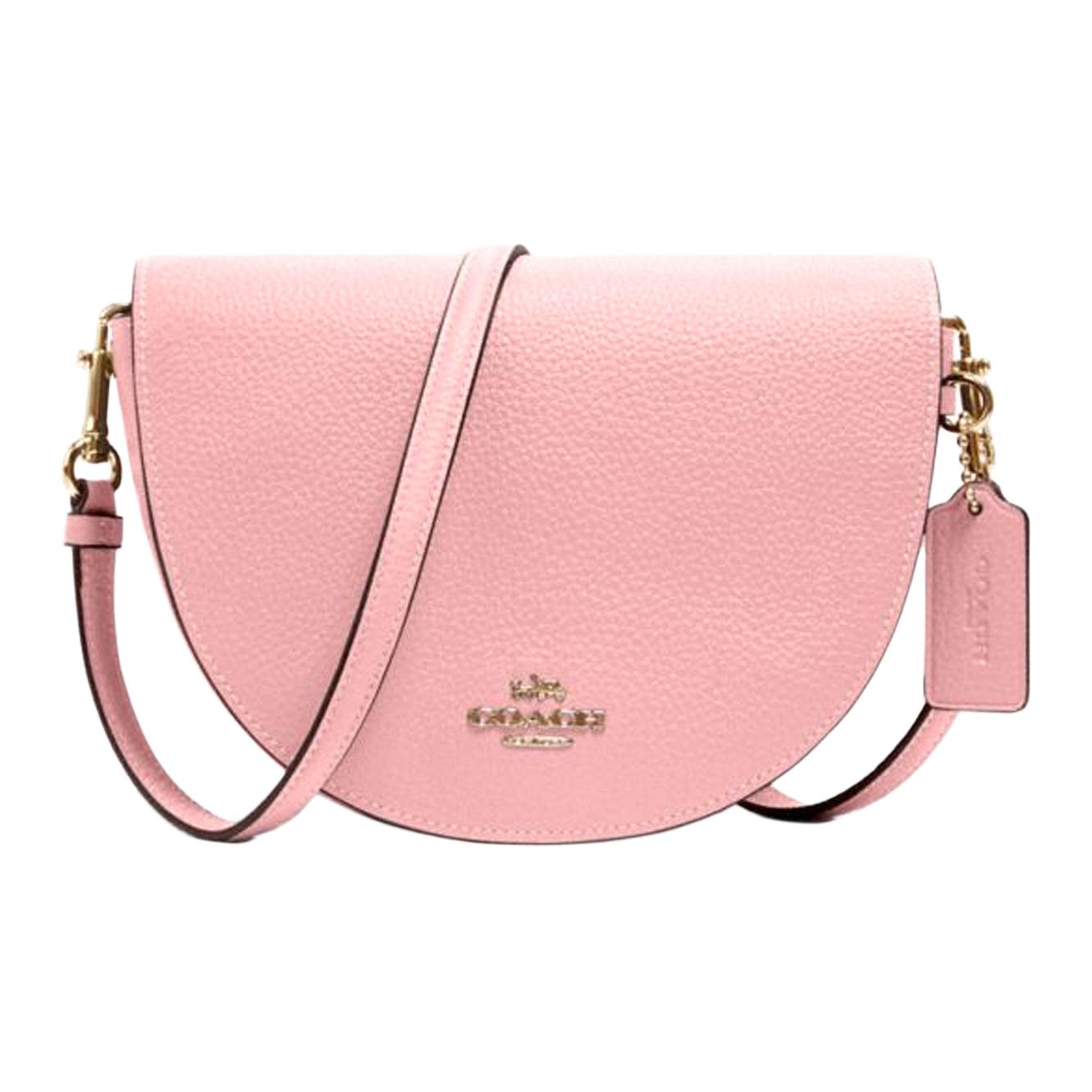 

Кожаная сумка Эллен с клапаном, через плечо, седельная, кроссбоди женская вишневый розовый COACH