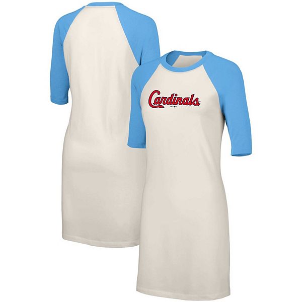 

Женское белое платье-футболка st louis cardinals nettie raglan с коротким рукавом tri-blend Lusso