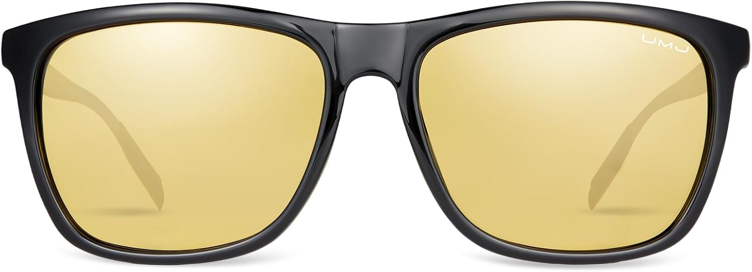 

Поляризованные солнцезащитные очки для женщин - стильные женские солнцезащитные очки с защитой от УФ-излучения - модные мужские очки для активного отдыха на природе UMJ, Glossy Black Frames/Night Vision Lenses