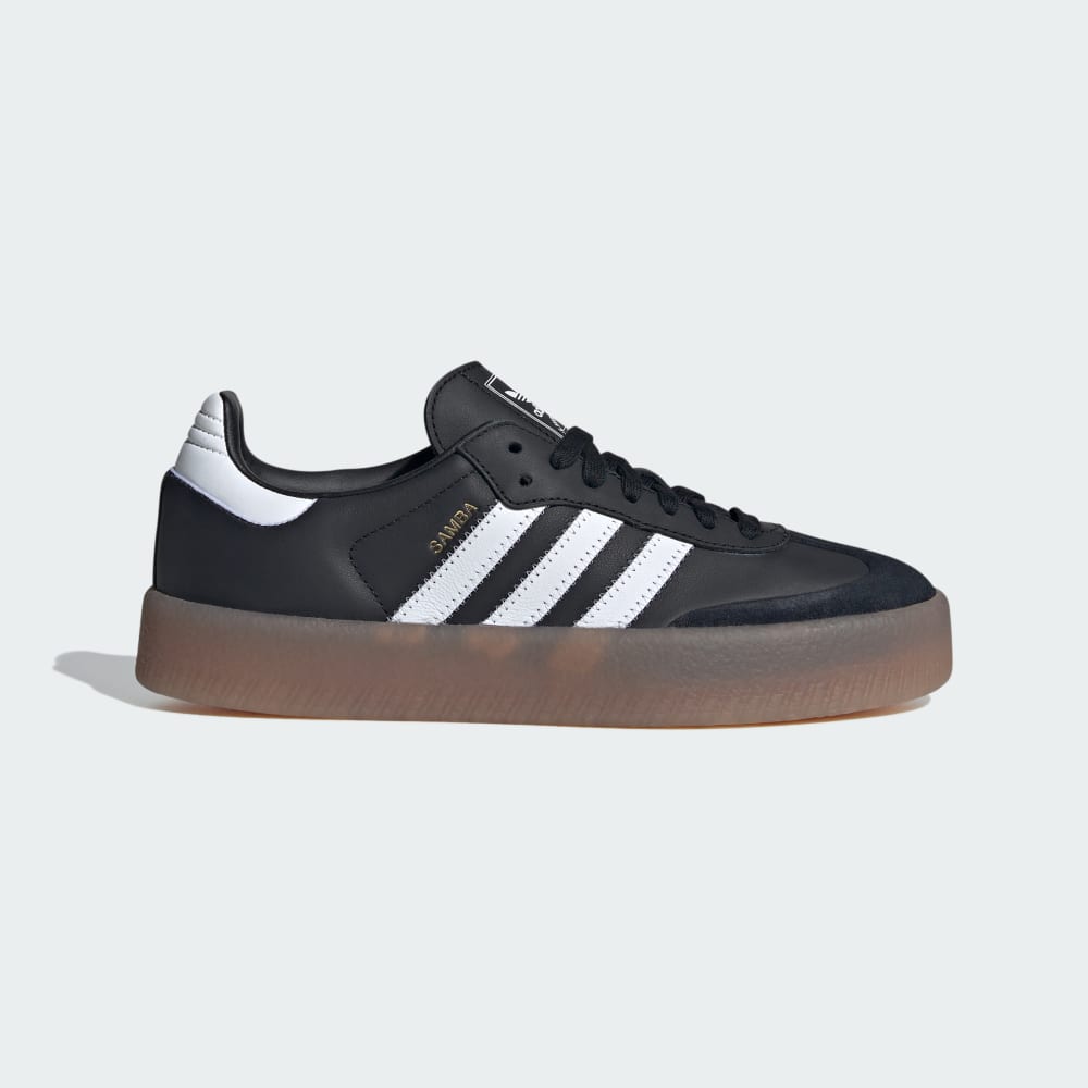 Кроссовки на платформе Adidas Sambae Shoes, цвет Core Black/Cloud White/Gold Metallic