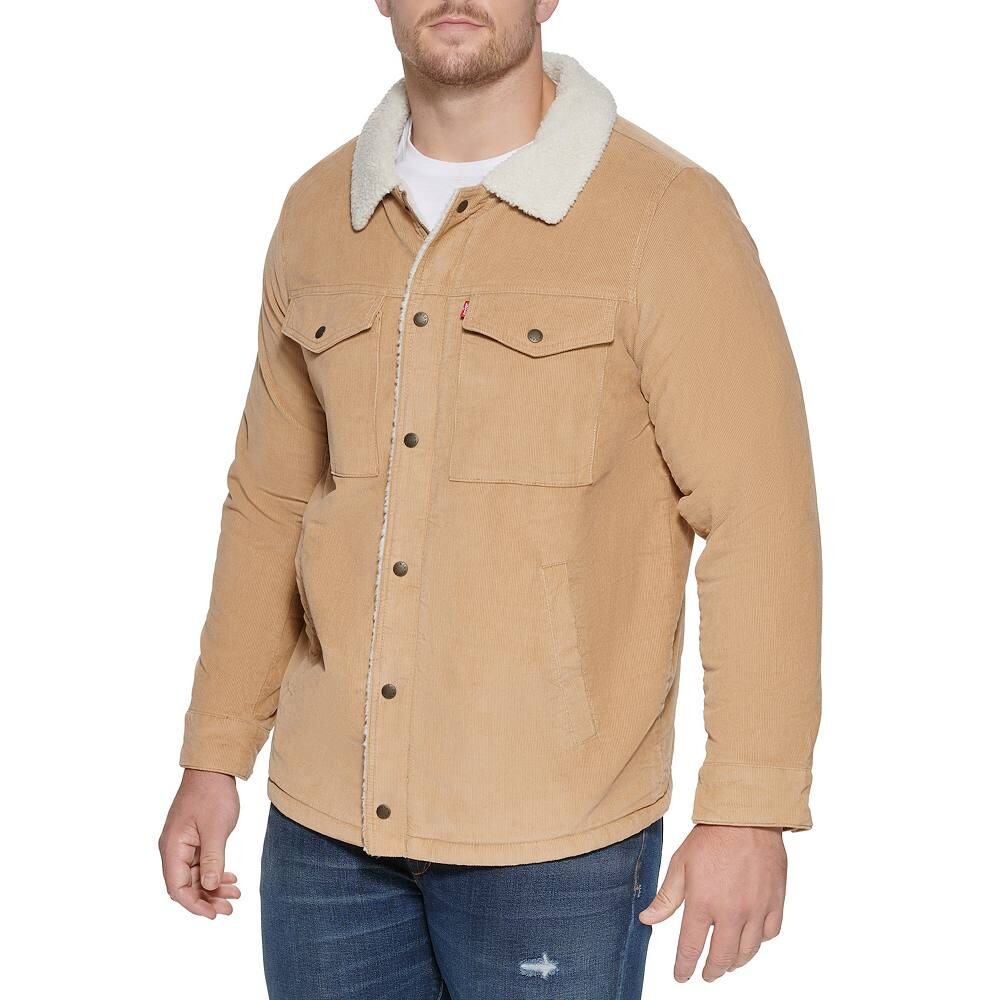 

Классическая вельветовая куртка на подкладке из шерпы Big & Tall Levi's, цвет Tan