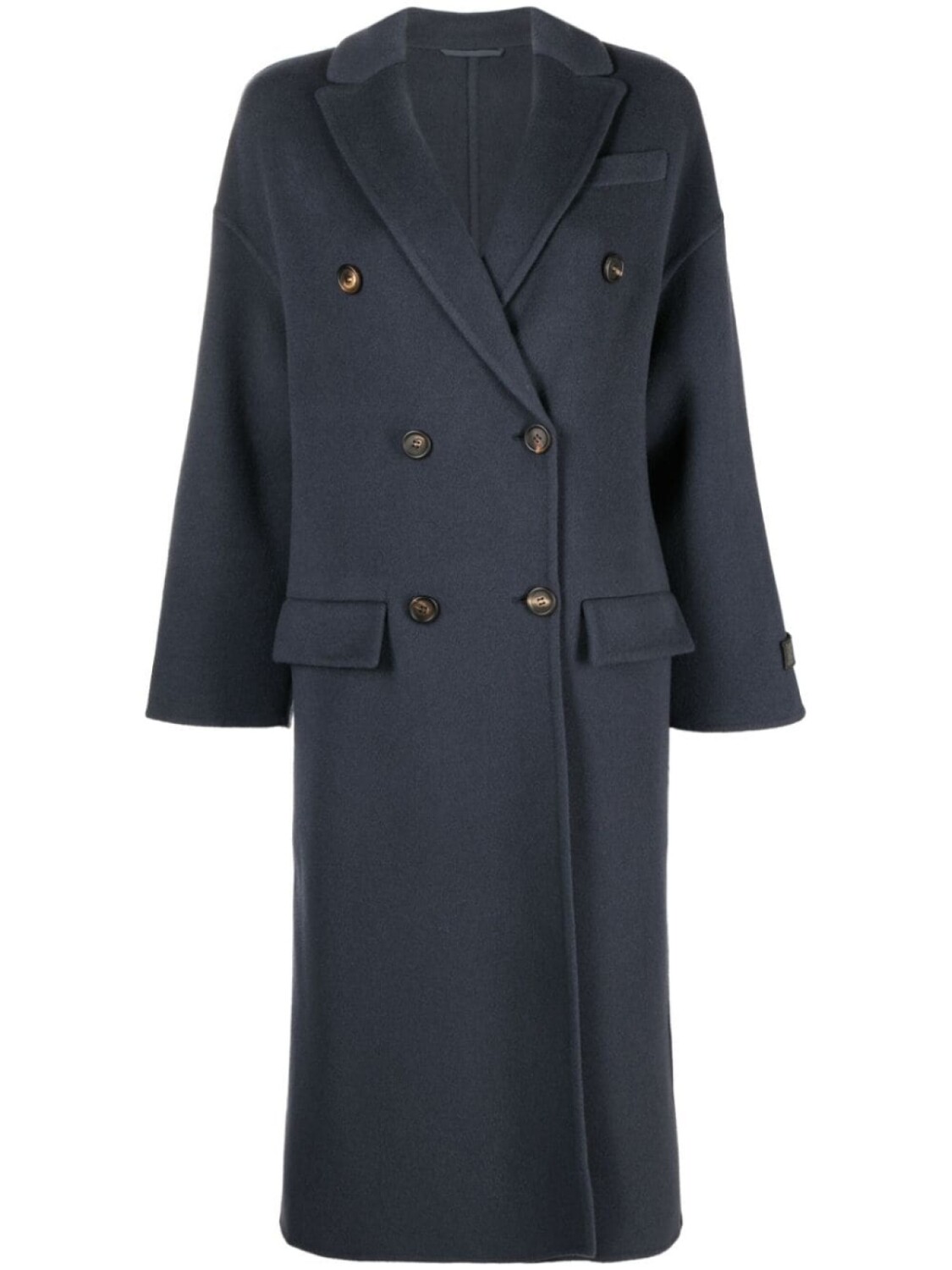 

Brunello Cucinelli двубортное пальто из смесовой шерсти, синий