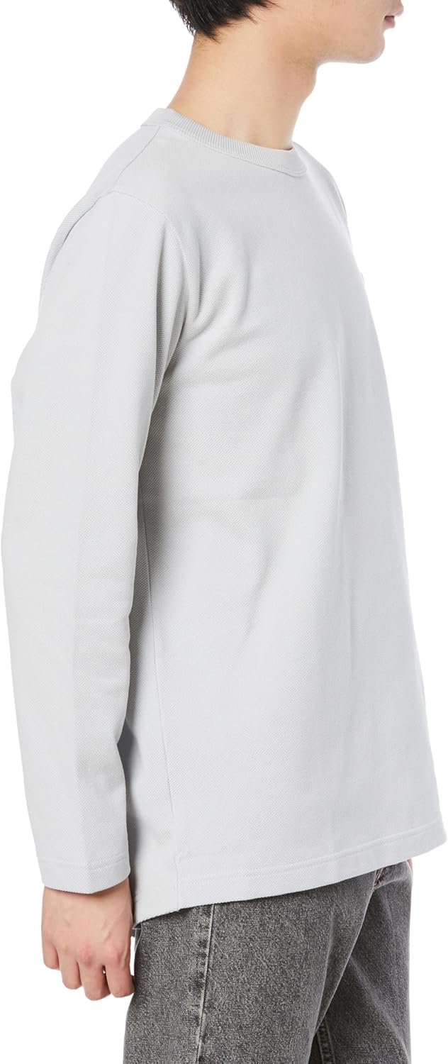 Мужская классическая футболка с длинным рукавом и объемным пике от LACOSTE (Официальная версия), серый — фото 3