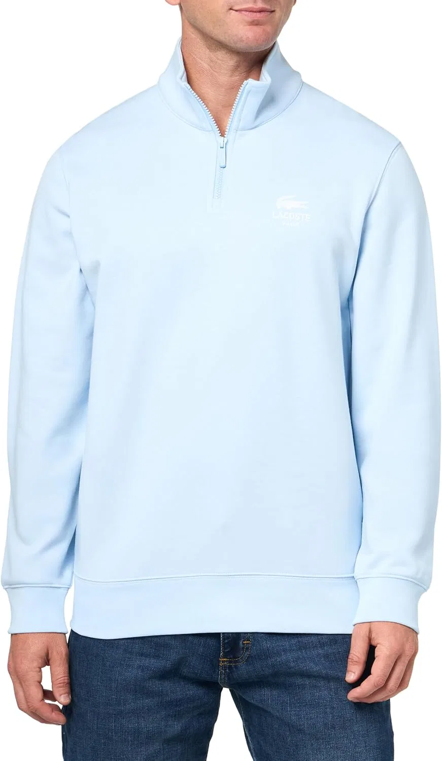 Толстовка Lacoste мужская с высоким воротником и молнией, с принтом, 100% хлопок
