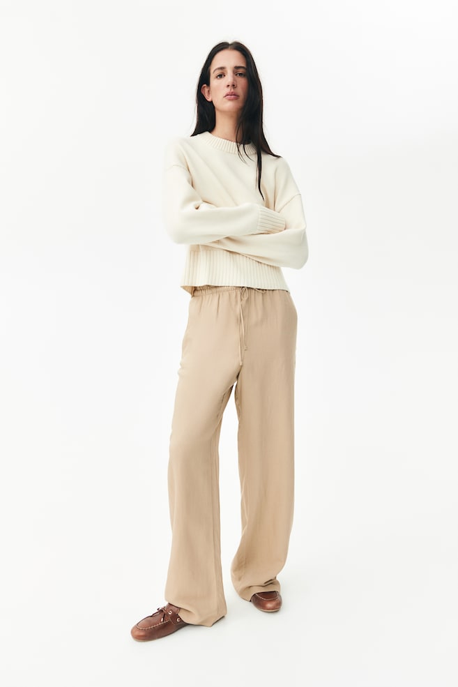 

Брюки из льняной смеси H&M, бежевый