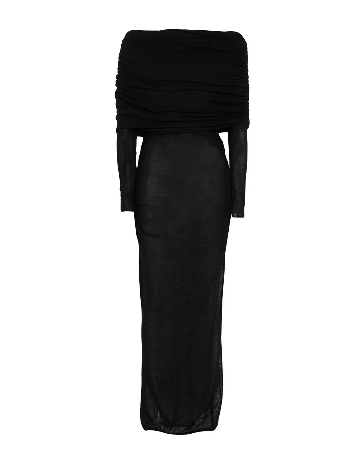 Макси-платье bodycon черное SAINT LAURENT