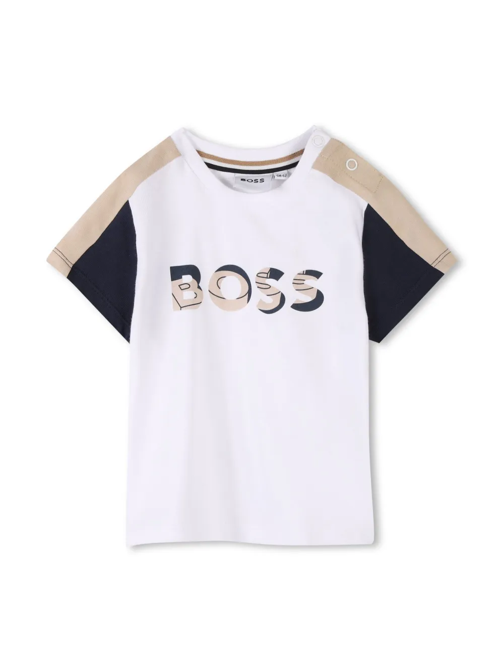 Комплект из футболки и шортов с логотипом BOSS Kidswear, белый — фото 3