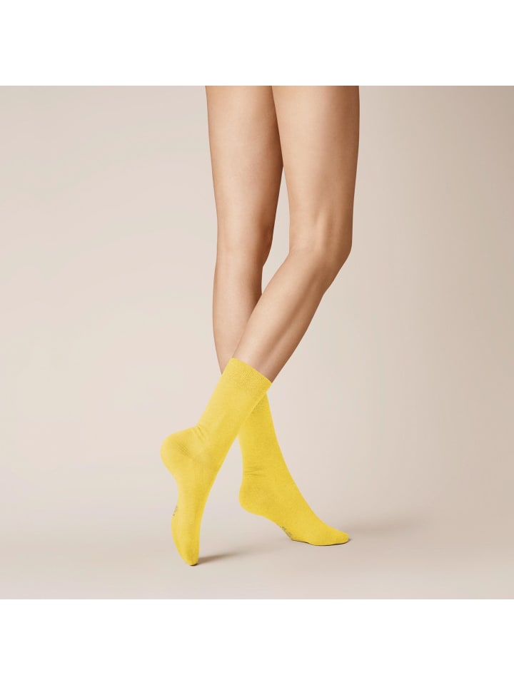 

Носки Liz с манжетой, не сдавливающей давление, светло-желтого цвета Kunert