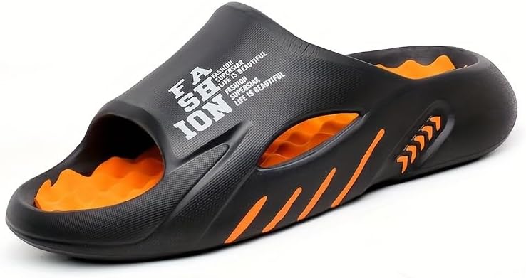 

Мужские массажные сандалии, повседневные нескользящие тапочки, для дома и улицы, пляжа и душа, с открытым носком, весна и лето Hhhchpm, черный