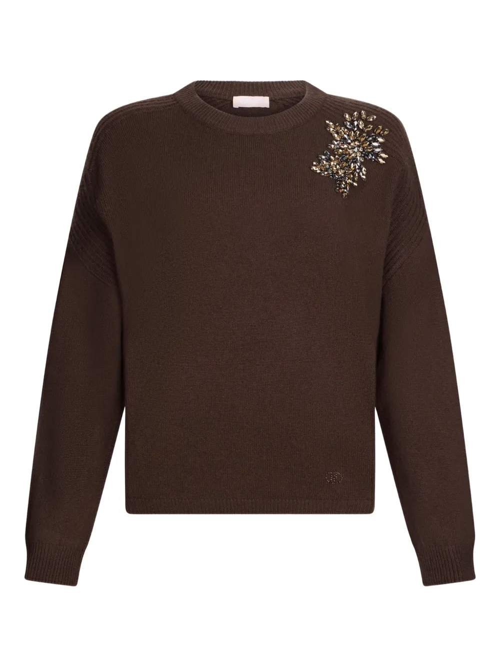 

Джемпер с украшениями из драгоценных камней LIU JO, коричневый