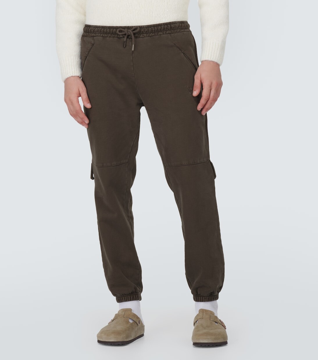 Спортивные брюки le jogging camargue из хлопкового флиса Jacquemus, коричневый — фото 3