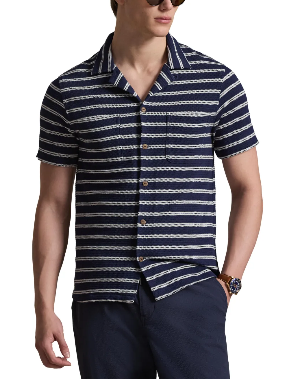 Брюки с поясом на кулиске Polo Ralph Lauren, синий — фото 3