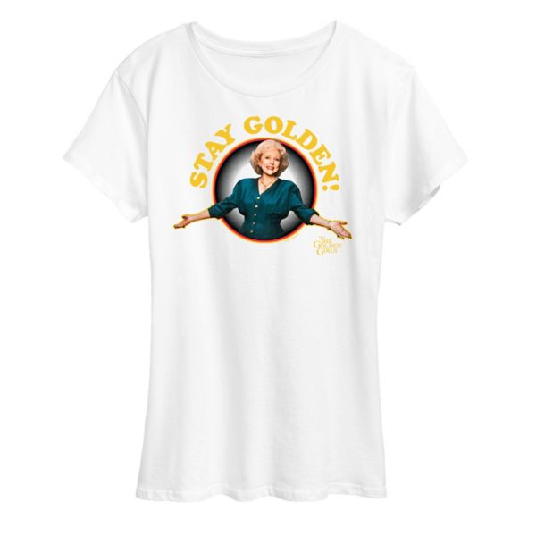 

Женская футболка с принтом «Golden Girls Rose Stay Golden» Licensed Character, белый