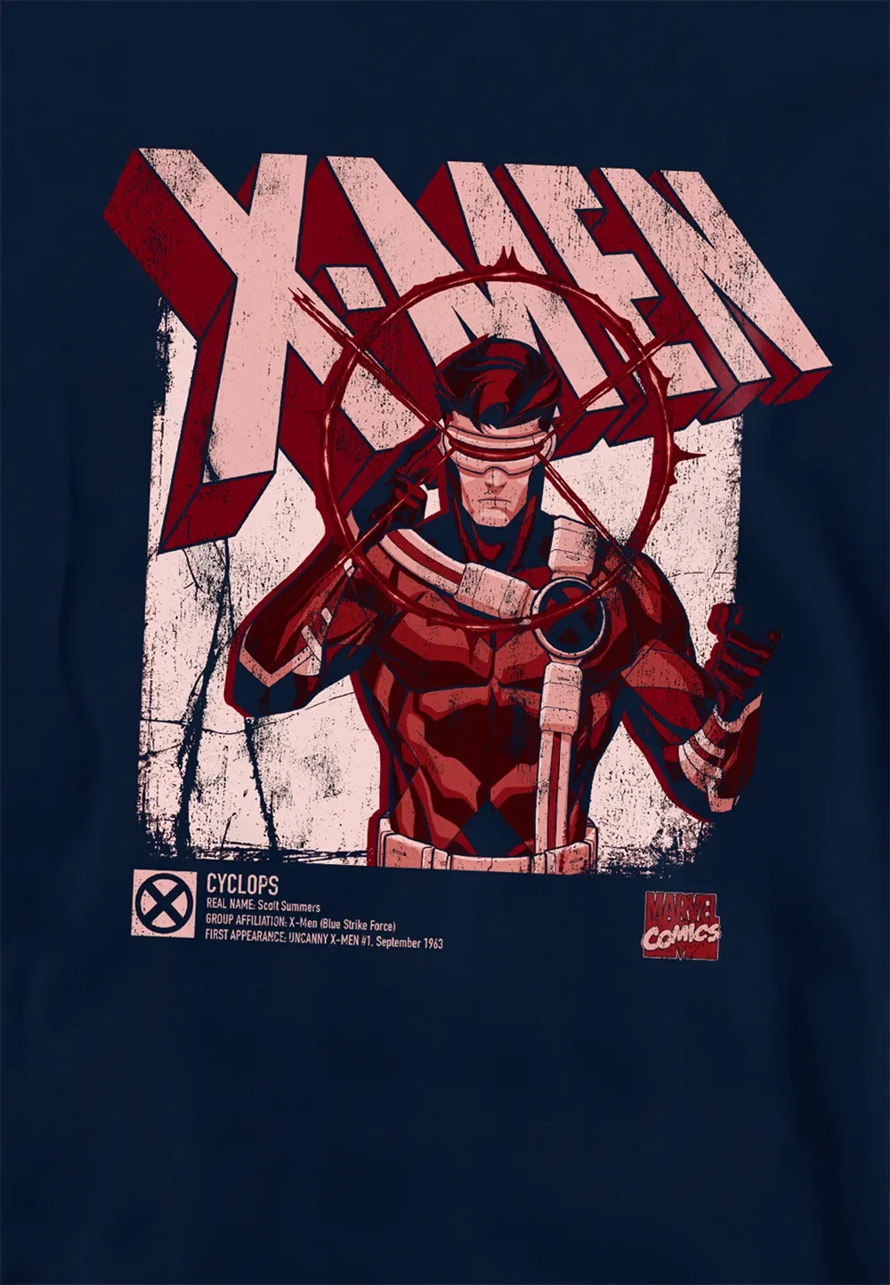 Детский худи с принтом Cyclops Marvel, темно-синий — фото 2