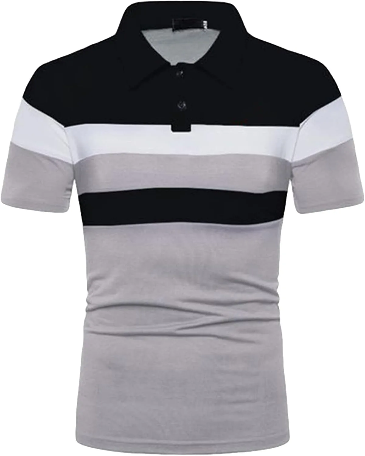 

Майифу-GJ мужская поло в полоску летняя casual slim с цветными блоками Maiyifu-GJ