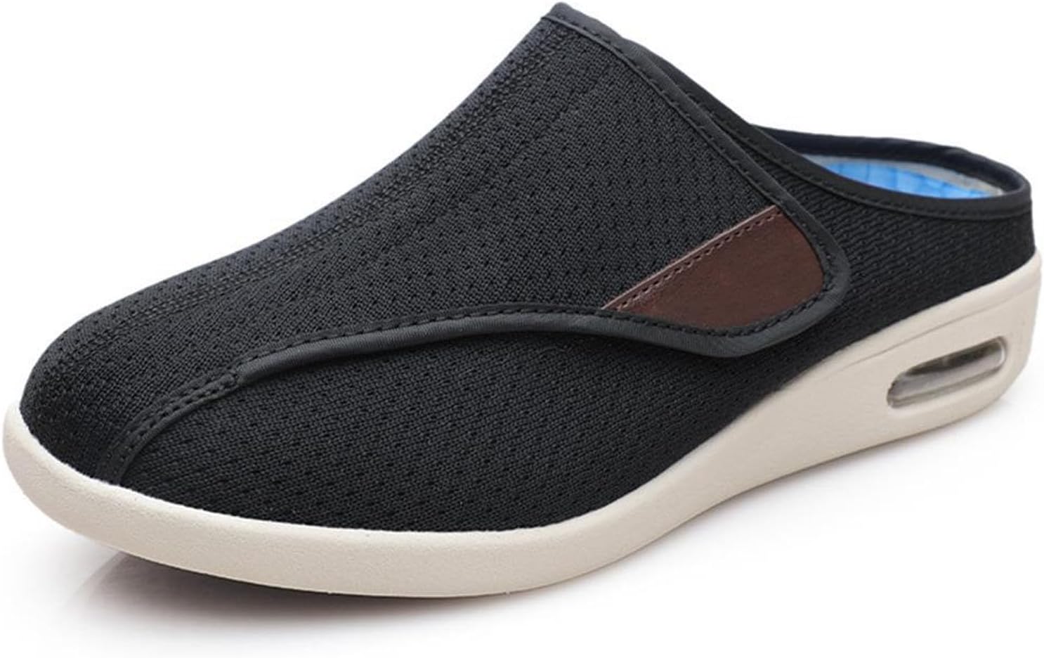 

Кроссовки для пожилых людей при отеках, регулируемые сверхширокие прогулочные кроссовки для мужчин и женщин, дышащие, с нескользящей подошвой, на удобной застежке (Мужской размер 12, синий) Klusiet