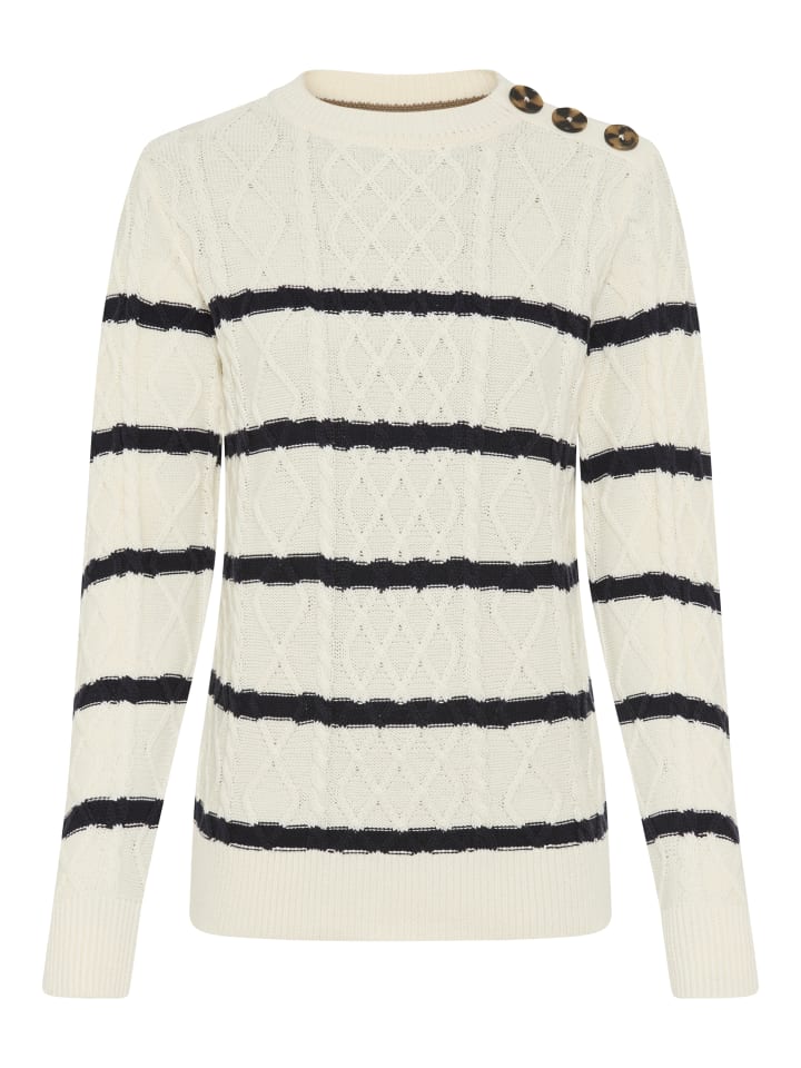 

Свитер с круглым вырезом в неяркую белую полоску Laura Scott