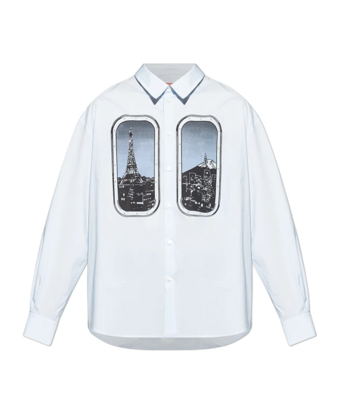 

Рубашка с принтом Kenzo, синий