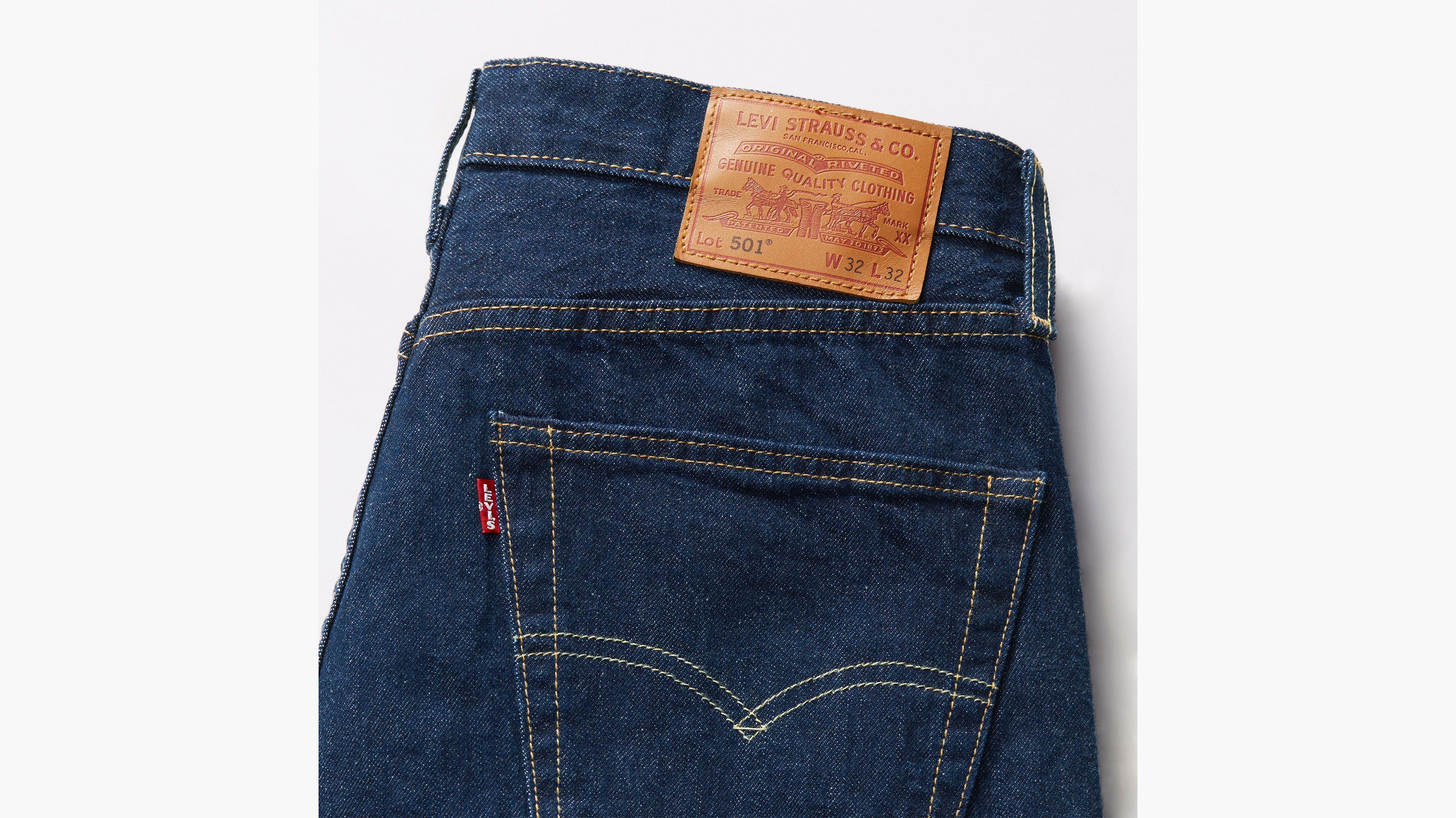 Мужские джинсы 501 Original Fit Levi's, цвет Crispy Rinse - Dark Wash — фото 4