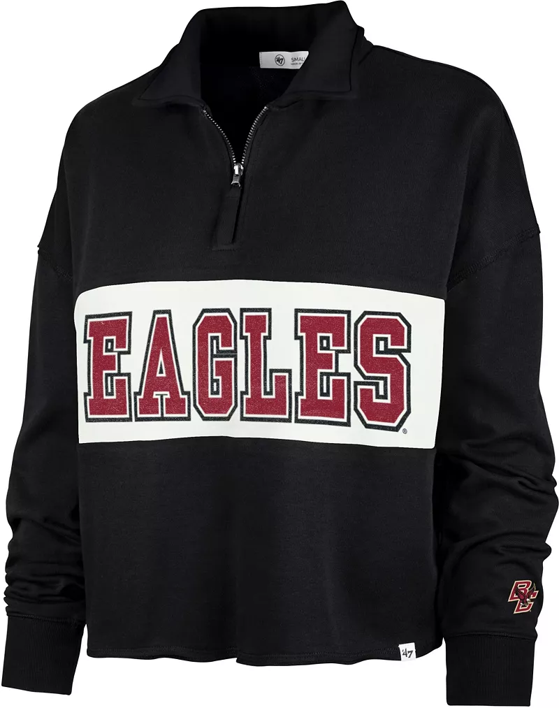 

Женский черный пуловер с молнией 1/4 Boston College Eagles '47 Remi