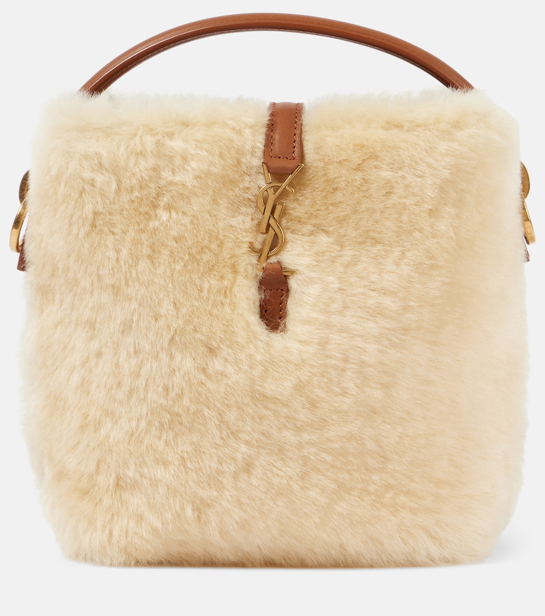 

Мини-сумка-ведро Le 37 из овчины Saint Laurent, Cream Beige/ Brick
