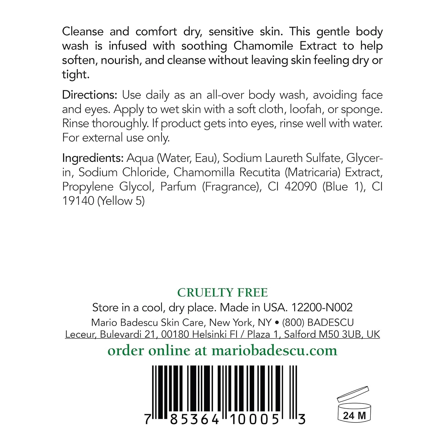 Мыло для тела Mario Badescu Azulene, нежное средство для мытья тела, смягчающее, питающее и очищающее кожу, с успокаивающей формулой на основе ромашки для сухой и чувствительной кожи. 237 мл (1 шт.) — фото 2