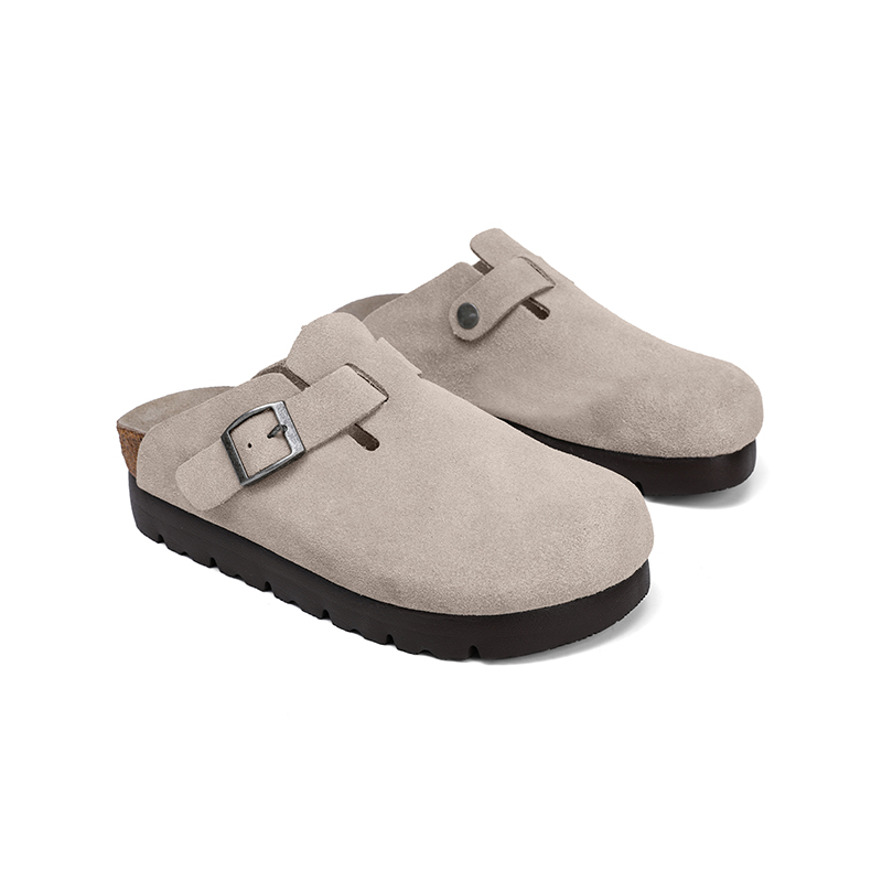 ASFVLT SNEAKERS Женские тапочки с пробковой подошвой, бесшумные, устойчивые к истиранию и скольжению, с закрытым носком, цвет тауп, цвет Taupe — фото 3