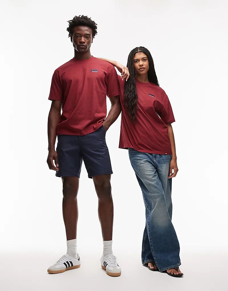 

Футболка с логотипом флага Dickies темно-красного цвета
