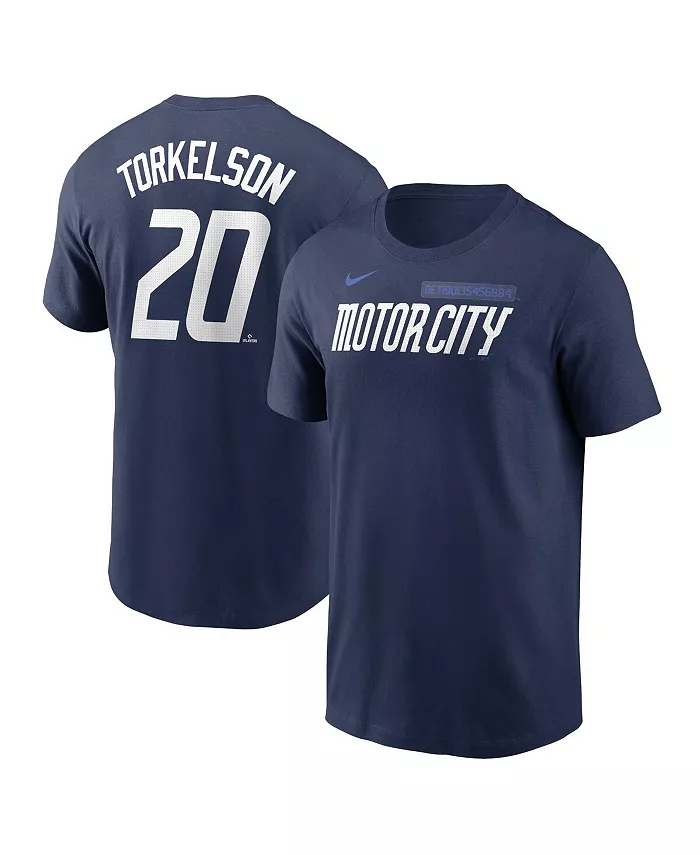 

Мужская футболка Spencer Torkelson Detroit Tigers 2024 City Connect Fuse с именем и номером, цвет navy Nike
