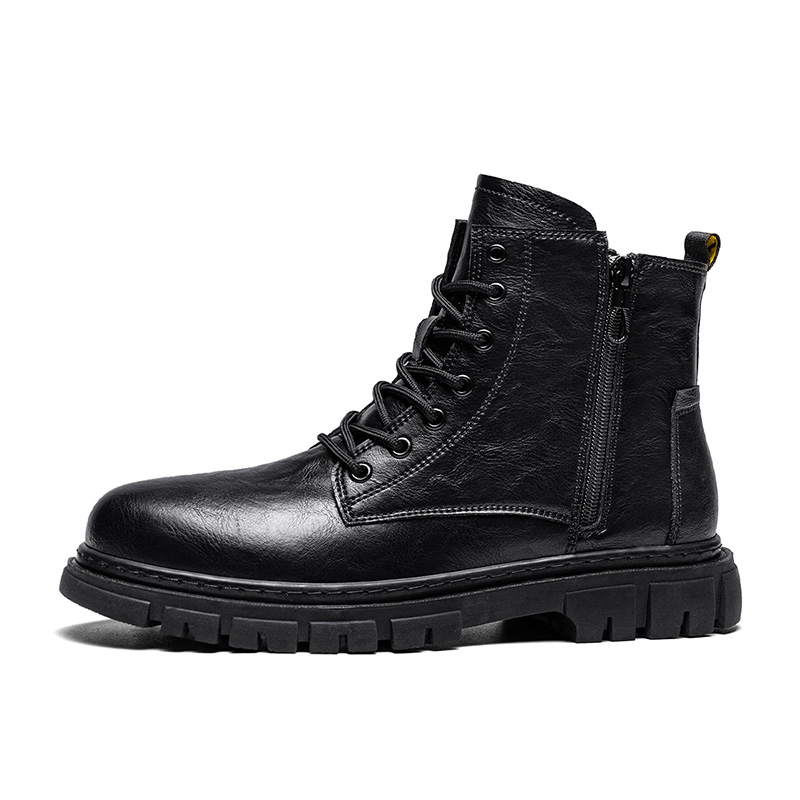 

CARTELO Короткие мартинсы мужские черные с черной флисовой подкладкой, цвет Black-Fleece-Lined