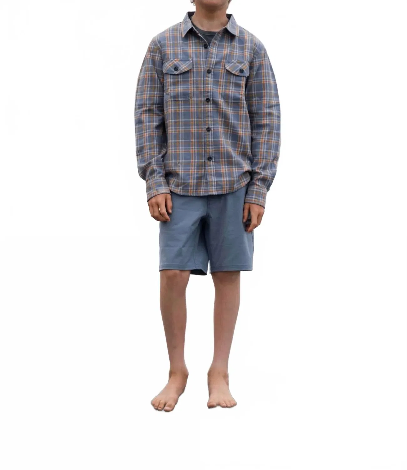 VISSLA Экологичная фланелевая блузка с длинными рукавами Central Coast в цвете Blue Haze