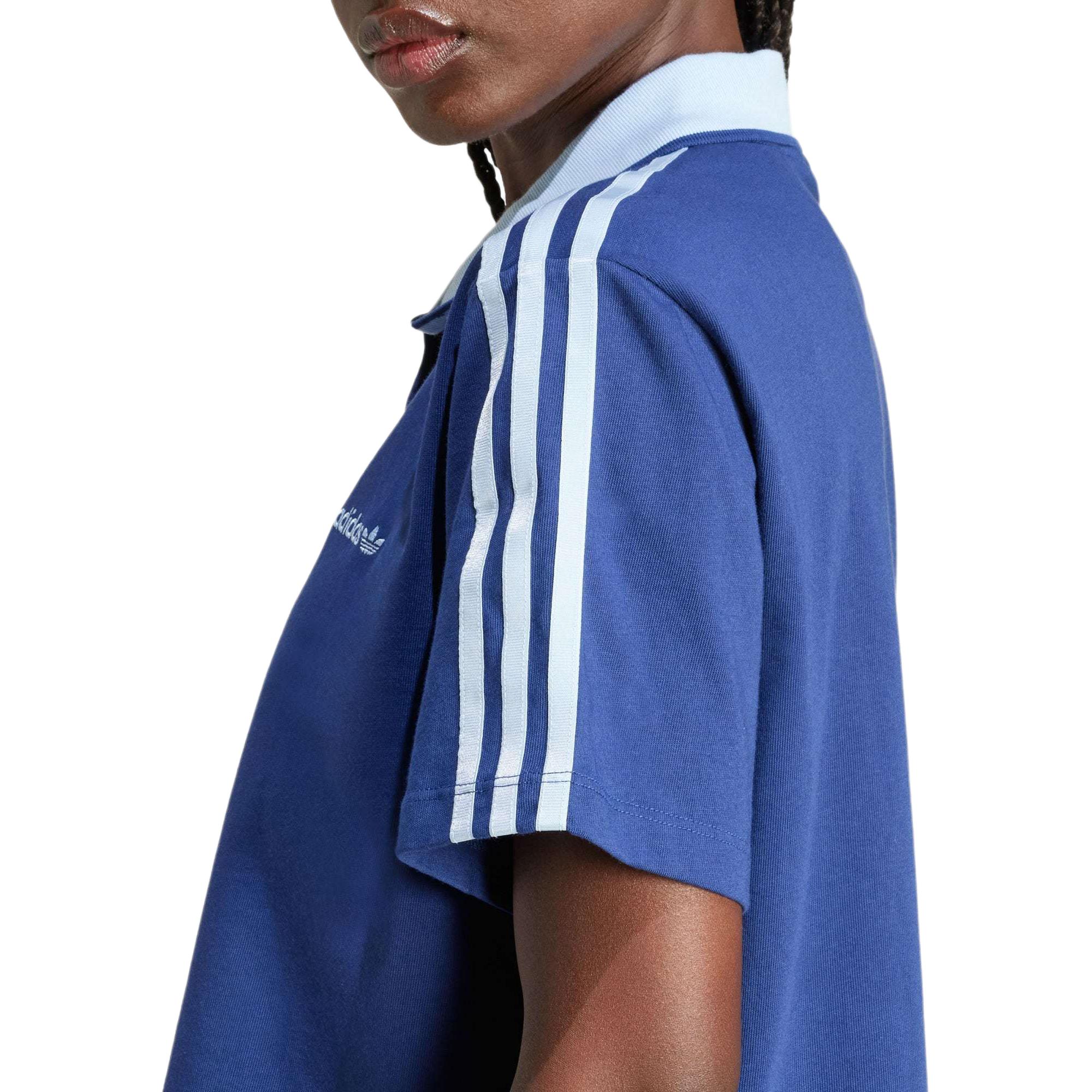

Свободная укороченная поло Adidas для женщин Тёмно-синий