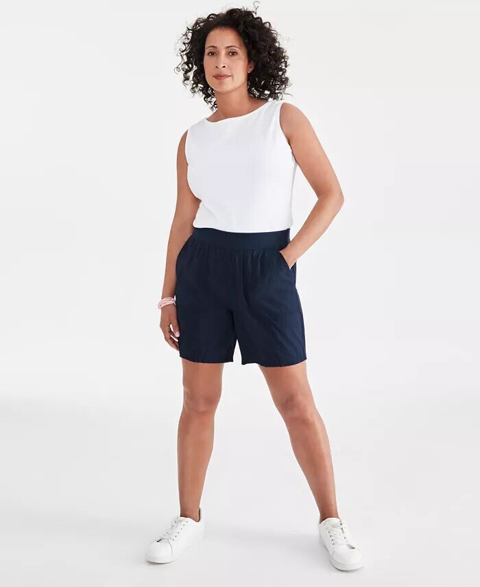 

Миниатюрные шорты без застежки со средней посадкой Style & Co, синий