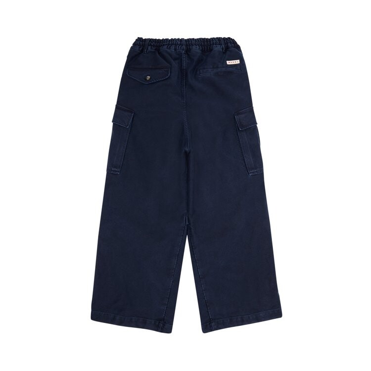 Брюки Marni Garment Dyed Compact Moleskine Satin Trousers, цвет Light Navy — фото 2