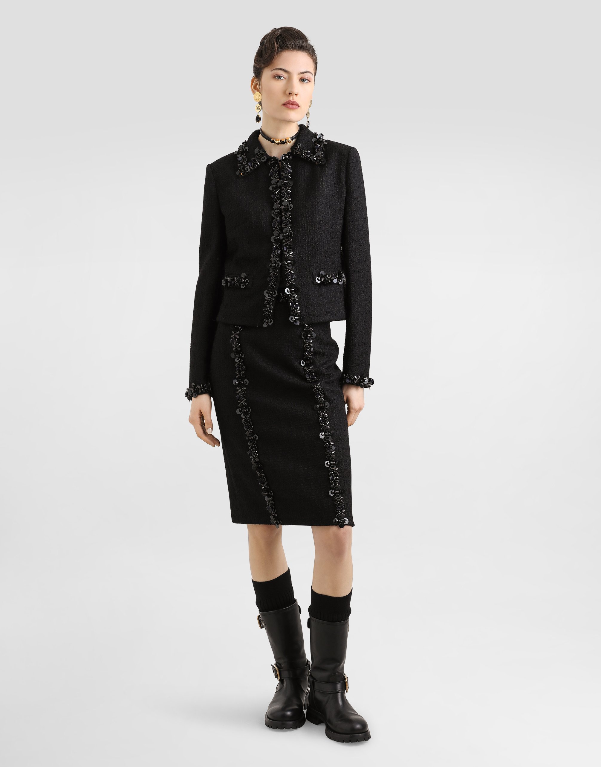 Облегающая юбка из стрейчевой матовой ткани Dolce & Gabbana, черный — фото 2