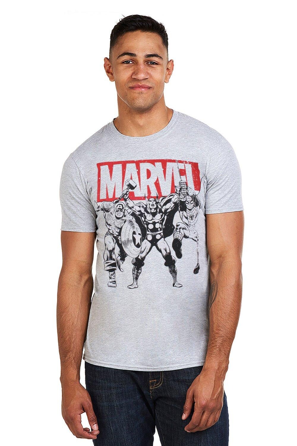 

Хлопковая футболка Trio Heroes Marvel, серый