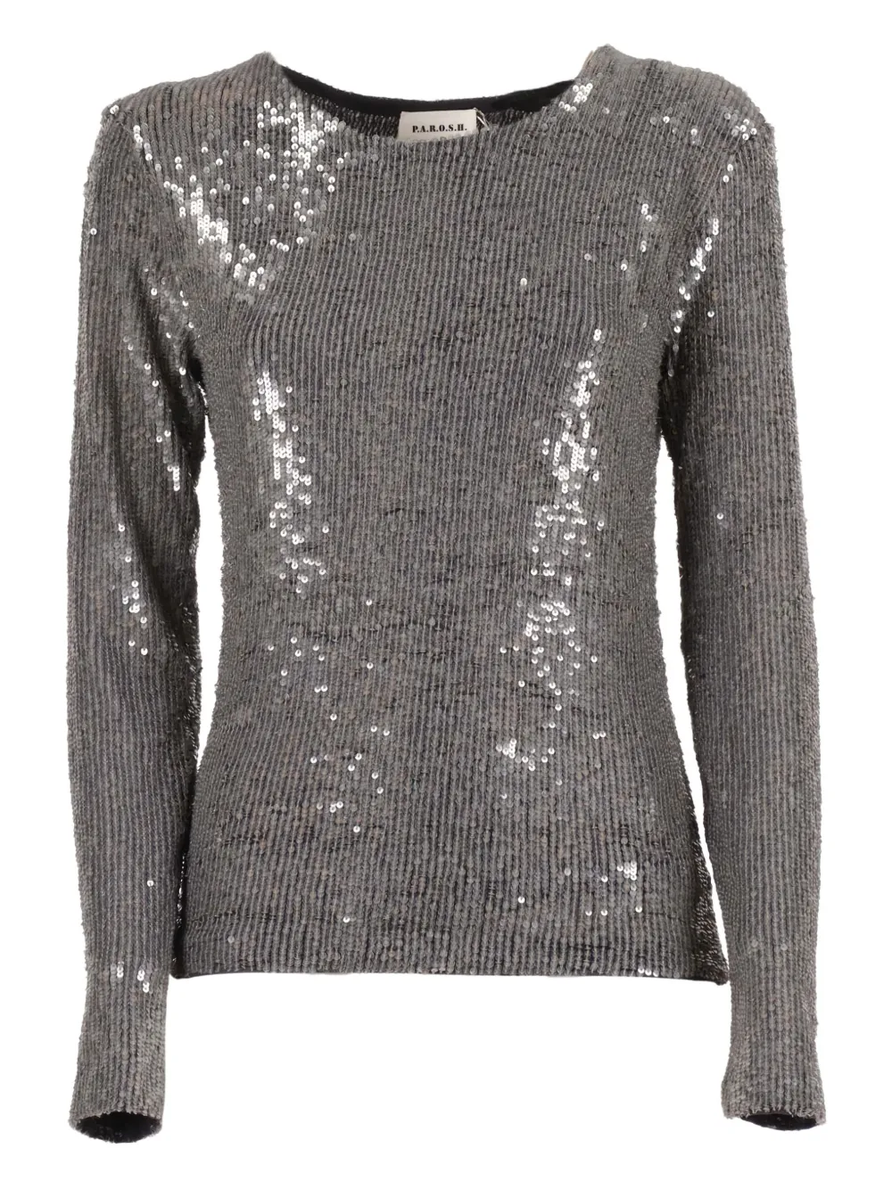 

Длинноcливная футболка, украшенная пайетками P.A.R.O.S.H., серый
