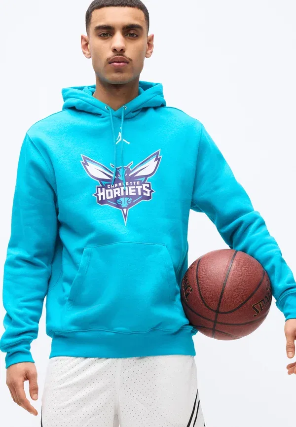 Футболка NBA Charlotte Hornets Club Wear Nike Performance, цвет быстрый бирюзовый/белый — фото 4