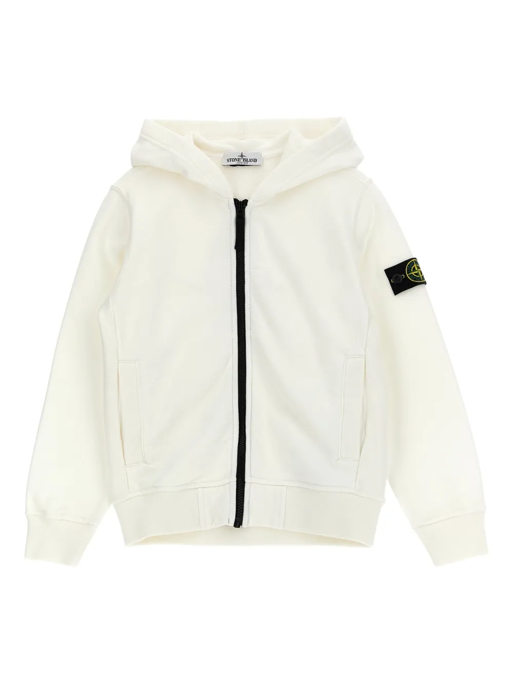 

Худи на молнии с логотипом Stone Island Junior, белый
